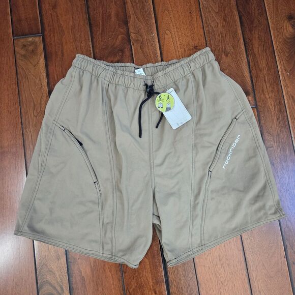 DECATHLON Creation ROCKRIDER Shorts Men's L Khaki Mountain Biking MTB New w/ Tag - Picture 1 of 13